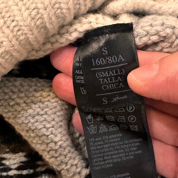 All Saints Catalina Wool Alpaca Blend Fair Isle Style Pullover Knit Sweater, S - Picture 5 of 10